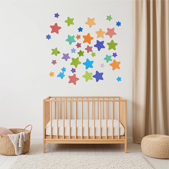 Other - 96 Vibrant Star Wall Decals for Kids' Room